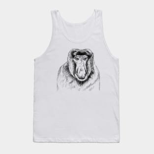 Long-Nosed Monkey Sketch Tank Top